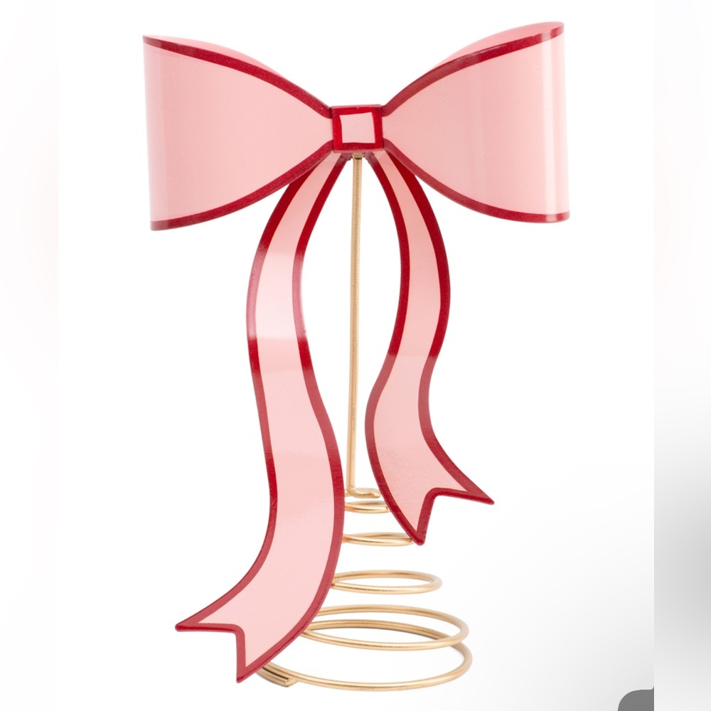 Cynthia Rowley Pink Pastel Coquette Metal Christmas Bow Tree Topper NWT‎